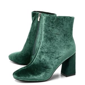 Velvet Block Heels